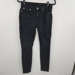 7 For All Mankind Jeans Womans Size 28 Black Denim Stretchy Mid Rise USA